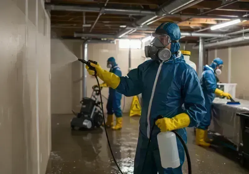 Basement Sanitization and Antimicrobial Treatment process in Frankfort, MI